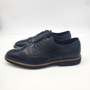Asher Green Dress Shoes Mens 10.5M Genuine Leather AG100 Black Oxfords